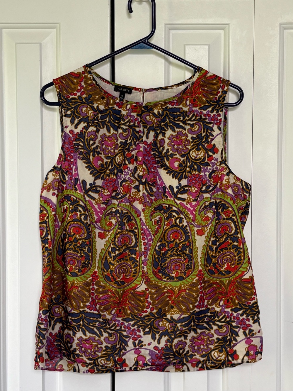 Talbots Lined Paisley Print Shell - Size 16 (XL) - Picture 3 of 15